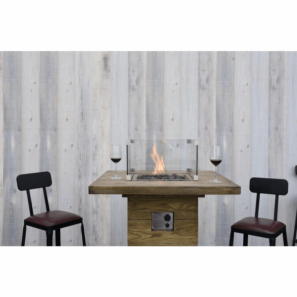 Elementi - Rova Bar Square Fire Pit Table, Hidden Propane Storage - OFG224