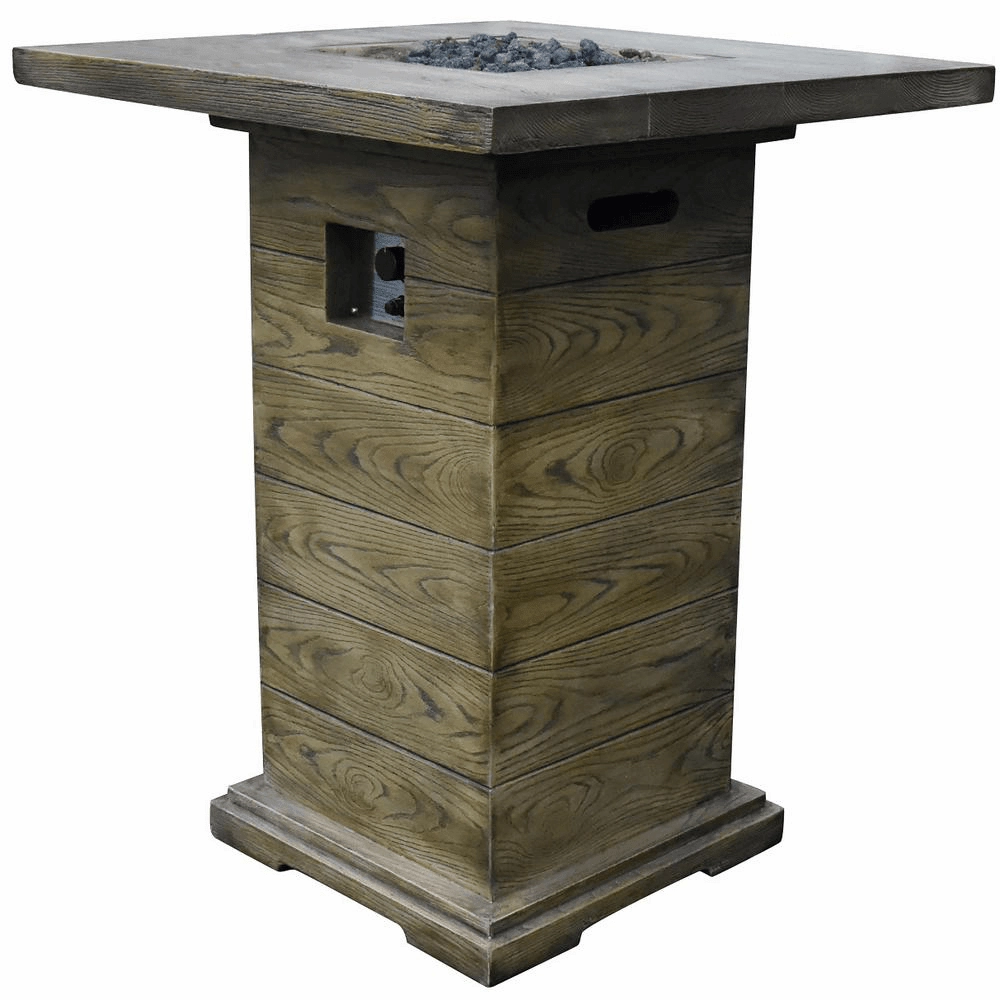 Elementi - Rova Bar Square Fire Pit Table, Hidden Propane Storage - OFG224