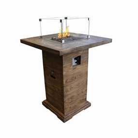 Elementi - Rova Bar Square Fire Pit Table, Hidden Propane Storage - OFG224portable outdoor fire pit with lid