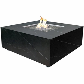 Elementi - Sofia Marble Porcelain Square Fire Pit Table - OFP103BBportable outdoor fire pit with lid