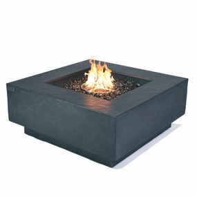 Elementi Plus - Bergen Square Concrete Fire Pit Table - OFG413DGportable outdoor fire pit with lid