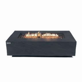 Elementi Plus - Cape Town Rectangular Concrete Fire Pit Table - OFG410SLportable outdoor fire pit with lid