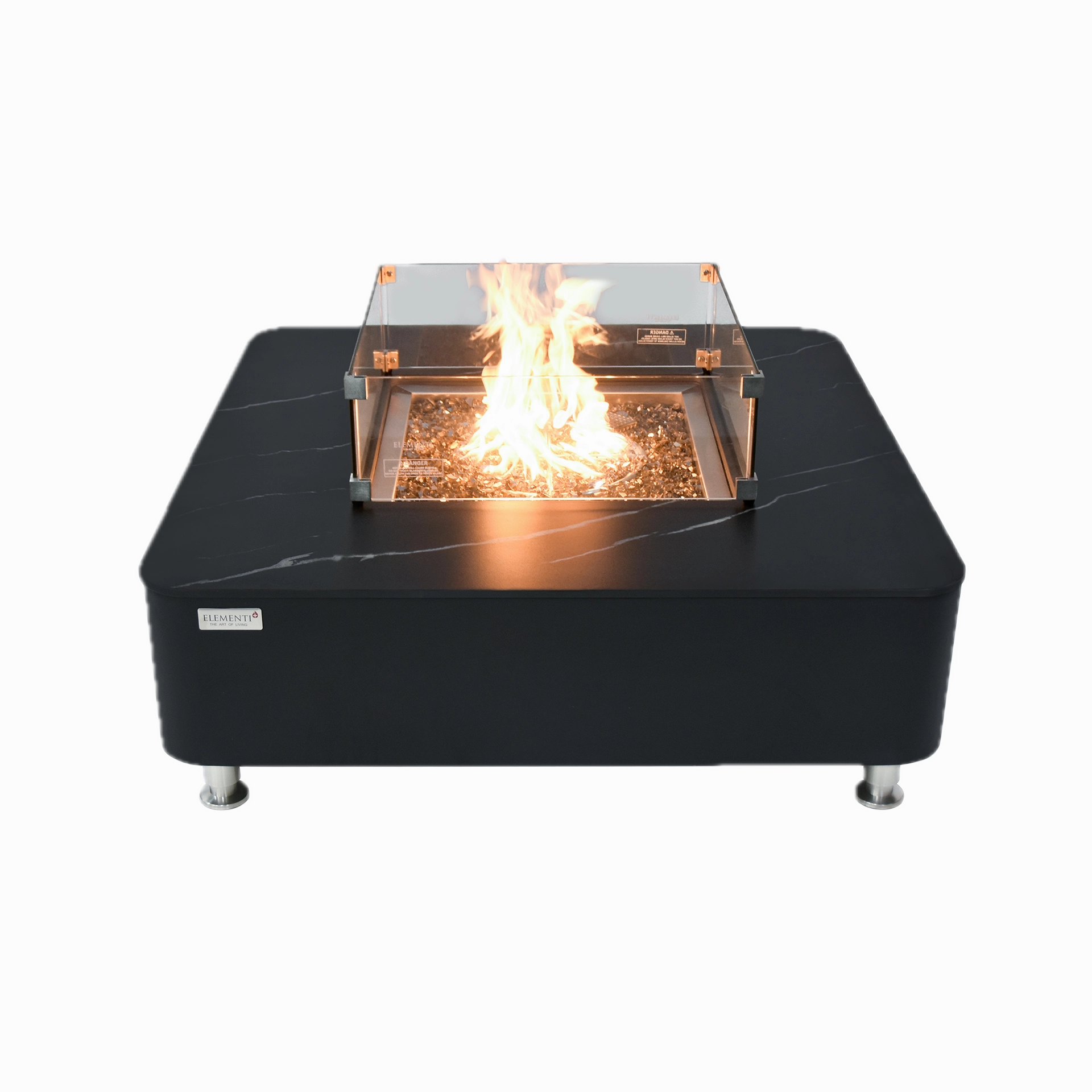 Elementi Plus - Copenhagen 42 Square Porcelain Top Fire Table OFP101BB
