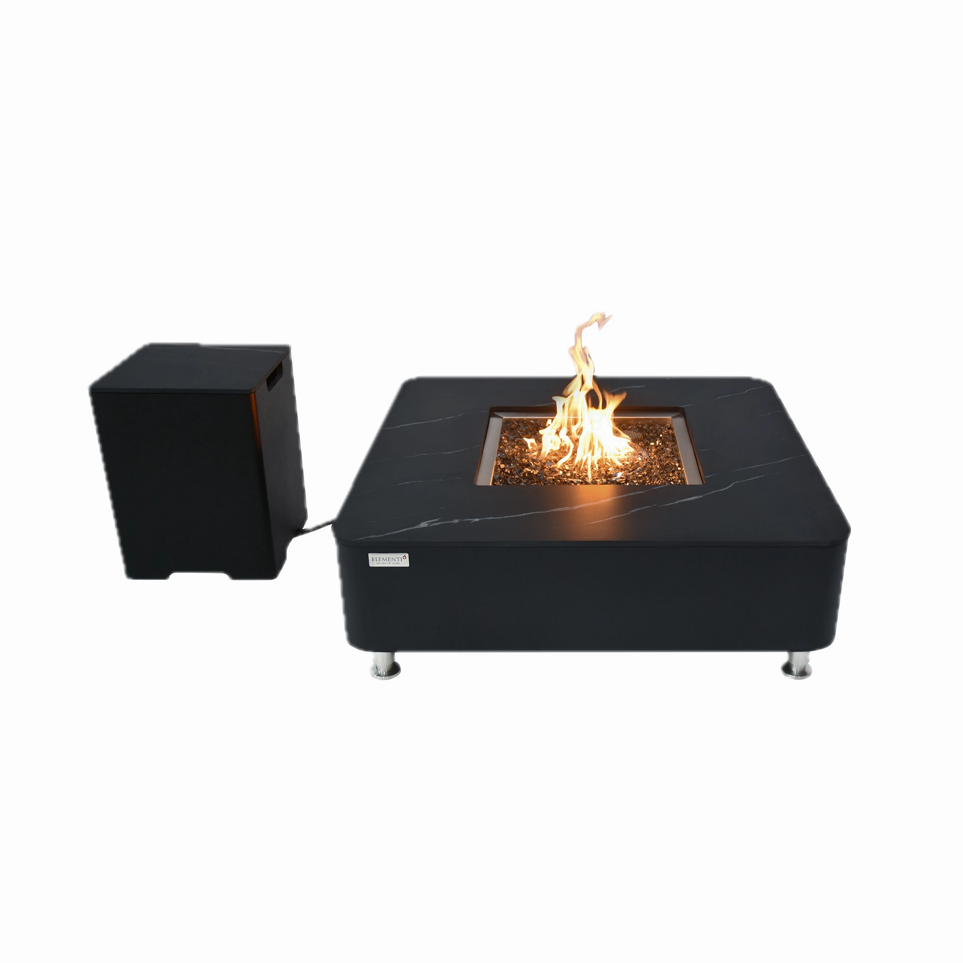 Elementi Plus - Copenhagen 42 Square Porcelain Top Fire Table OFP101BB