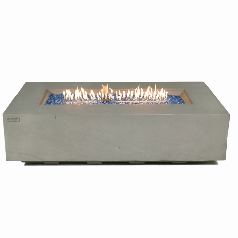 Elementi Plus - Meteora Rectangular Concrete Fire Pit Table - OFG410SGportable outdoor fire pit with lid