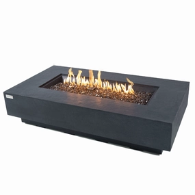 Elementi Plus - Positano Rectangular Concrete Fire Pit Table - OFG415DGportable outdoor fire pit with lid