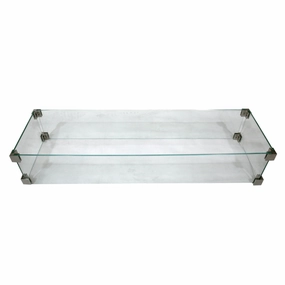 Elementi Plus - Rectangular Wind Screen Accessory for Valencia, Athens, Varna, and Carrara Fire Pit Tables - ONC05-005Spark screen for fire pit