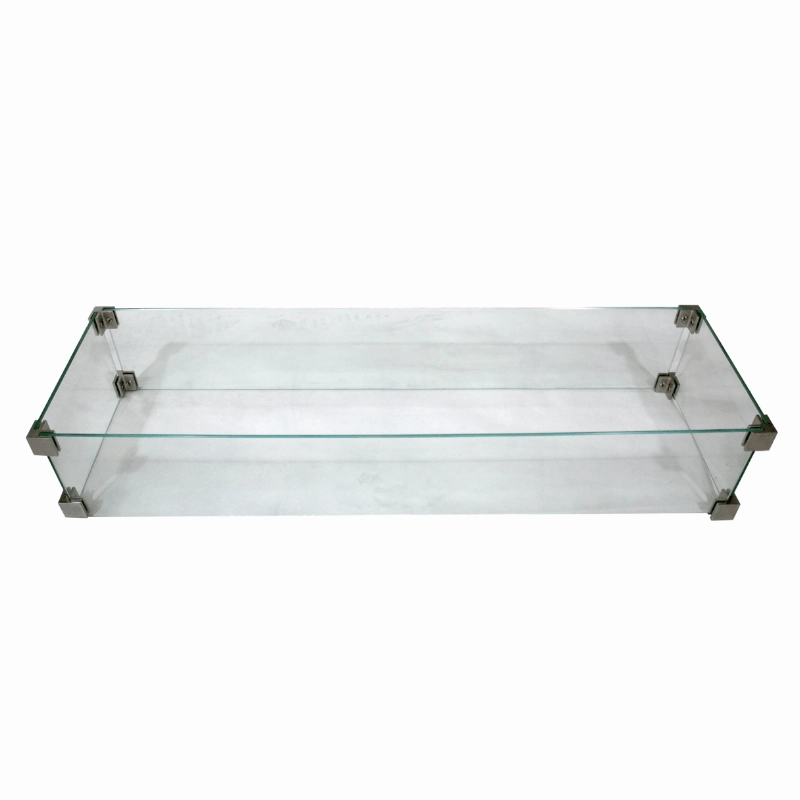 Elementi Plus - Rectangular Wind Screen Accessory for Valencia, Athens, Varna, and Carrara Fire Pit Tables - ONC05-005Spark screen for fire pit