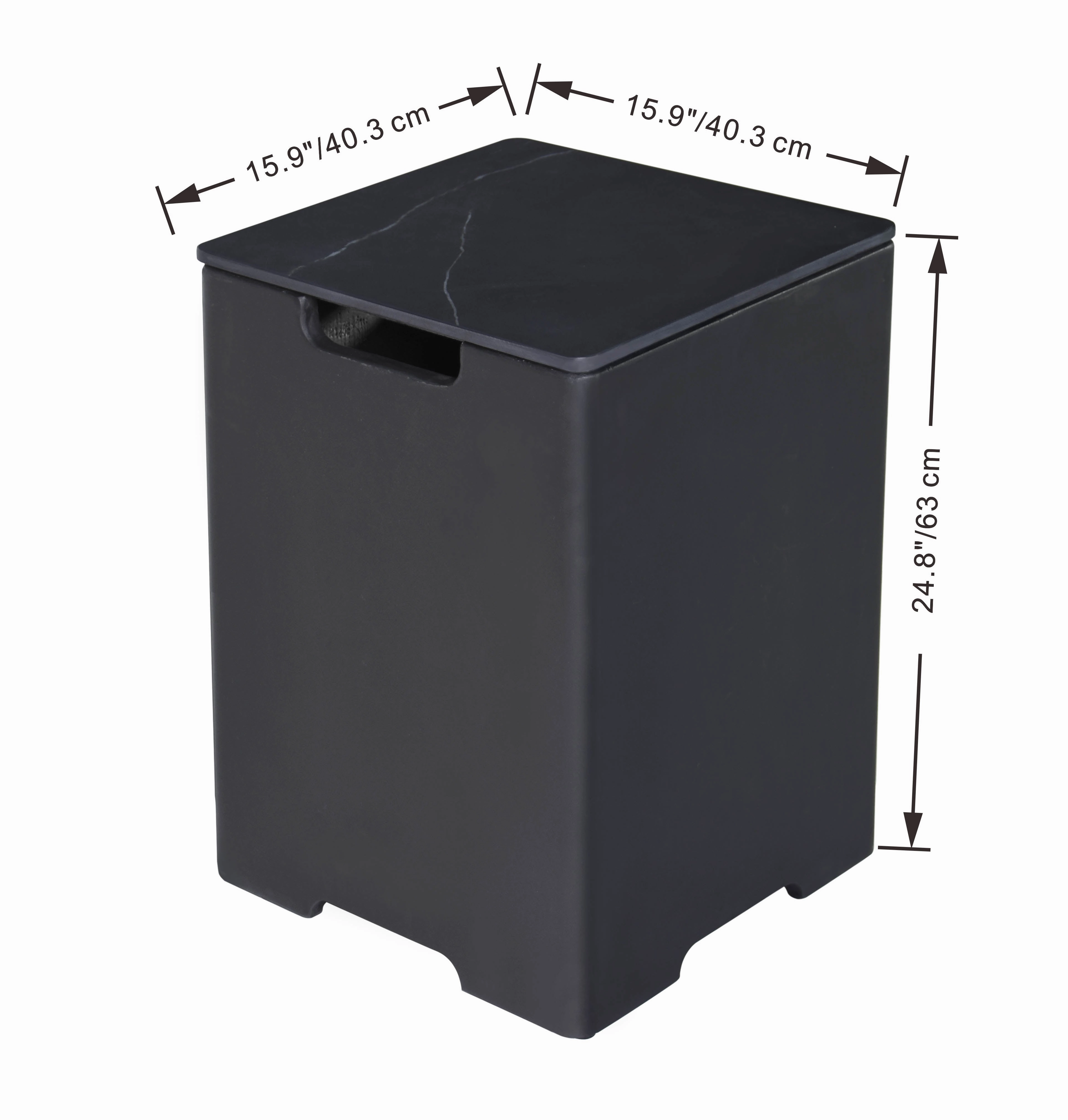 Elementi Plus - Square Marble Porcelain Tank Cover - ONB402