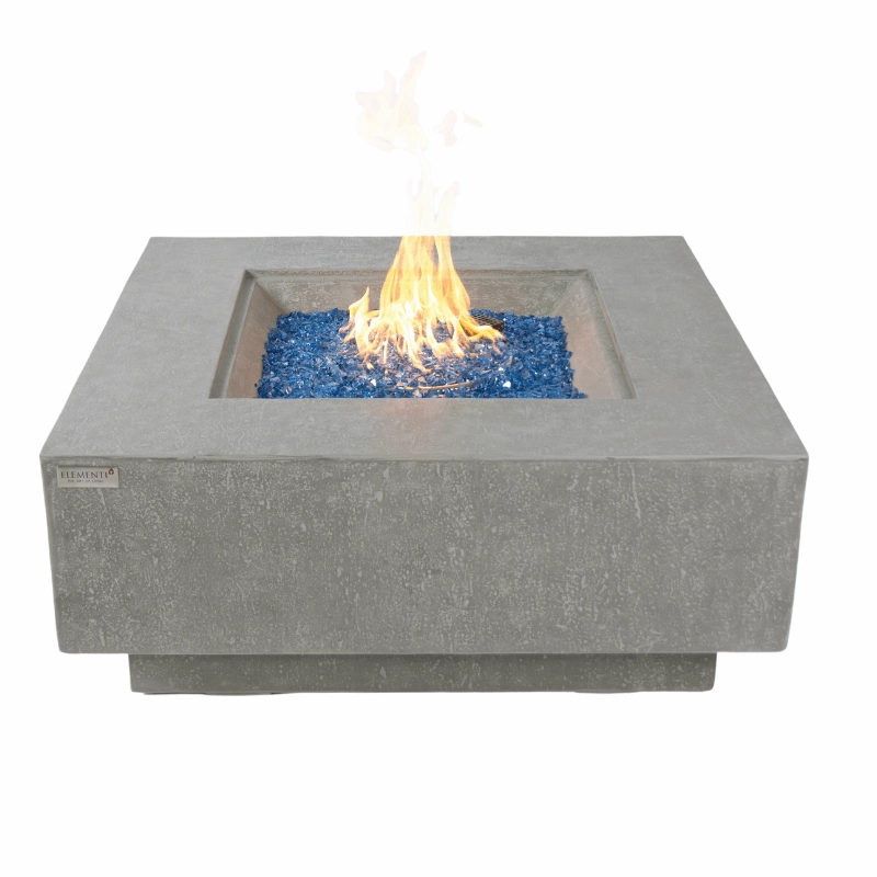Elementi Plus - Victoria Square Concrete Fire Pit Table - OFG413LGportable outdoor fire pit with lid