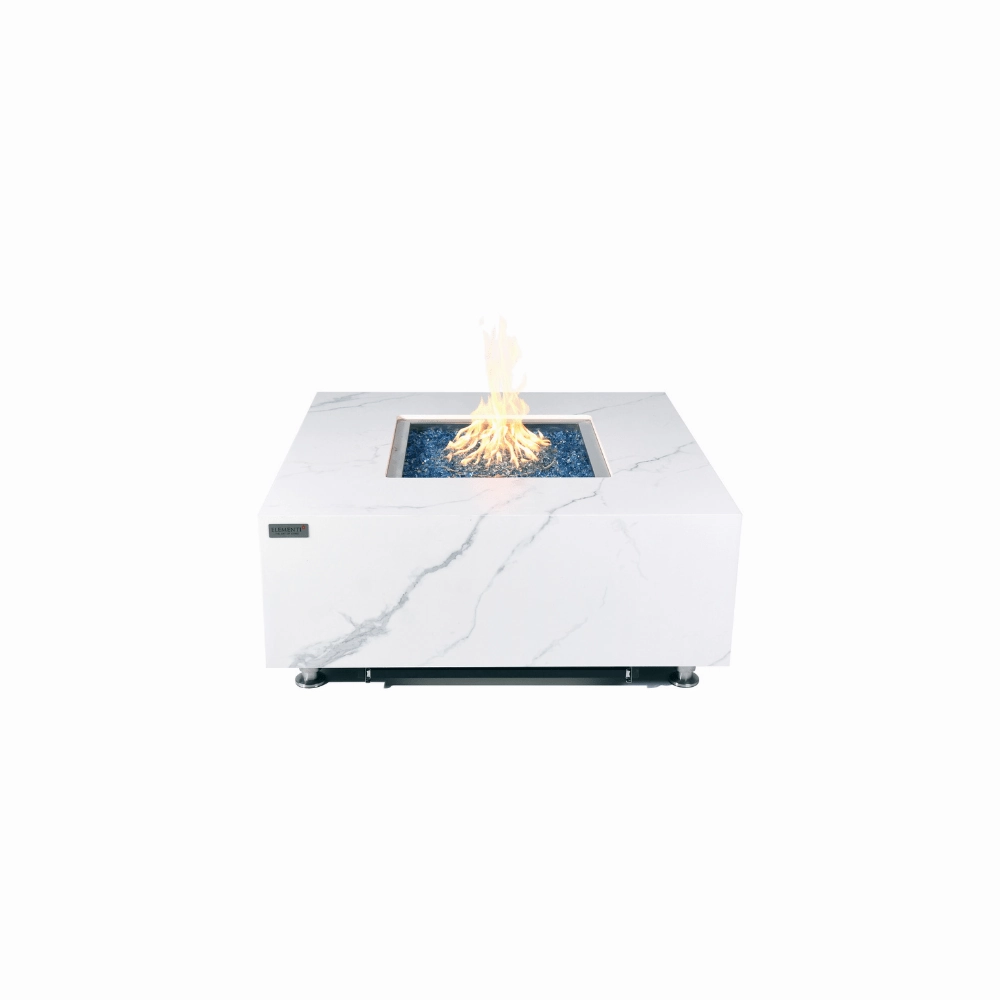 Elementi Plus Bianco Marble Porcelain Fire Table OFP103portable outdoor fire pit with lid