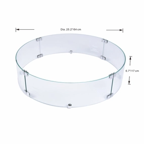 Elementi Plus Round Wind Screen ONC05-022Fireproof mat for under fire pit