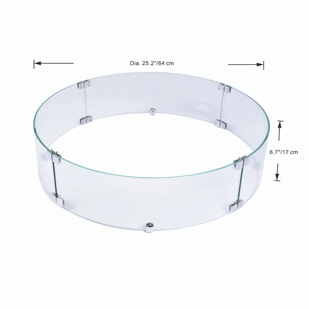 Elementi Plus Round Wind Screen ONC05-022Fireproof mat for under fire pit