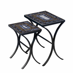 Elements Mosaic Stone Top Nesting Tablesoutdoor coffee table for patio or lounge