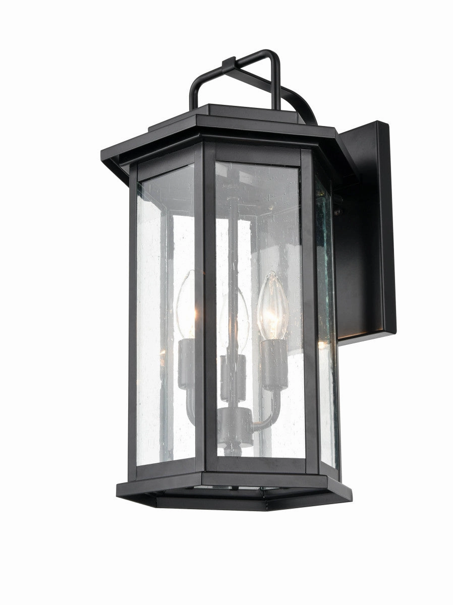 Ellis Three Light Outdoor Wall Bracket Powder Coated BlackOutdoor wall sconces with motion sensor