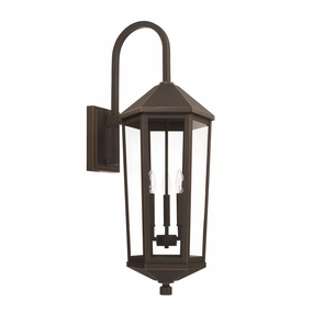 Ellsworth Three Light Outdoor Wall Lantern Oiled BronzeOutdoor wall sconces with motion sensor