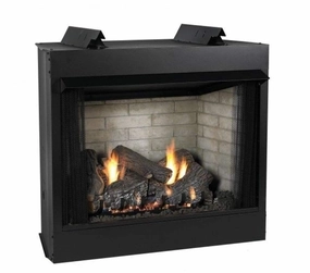 Empire White Mountain Hearth 32" Breckenridge Deluxe Vent-Free Firebox VFD32FBstone-look outdoor patio fireplace
