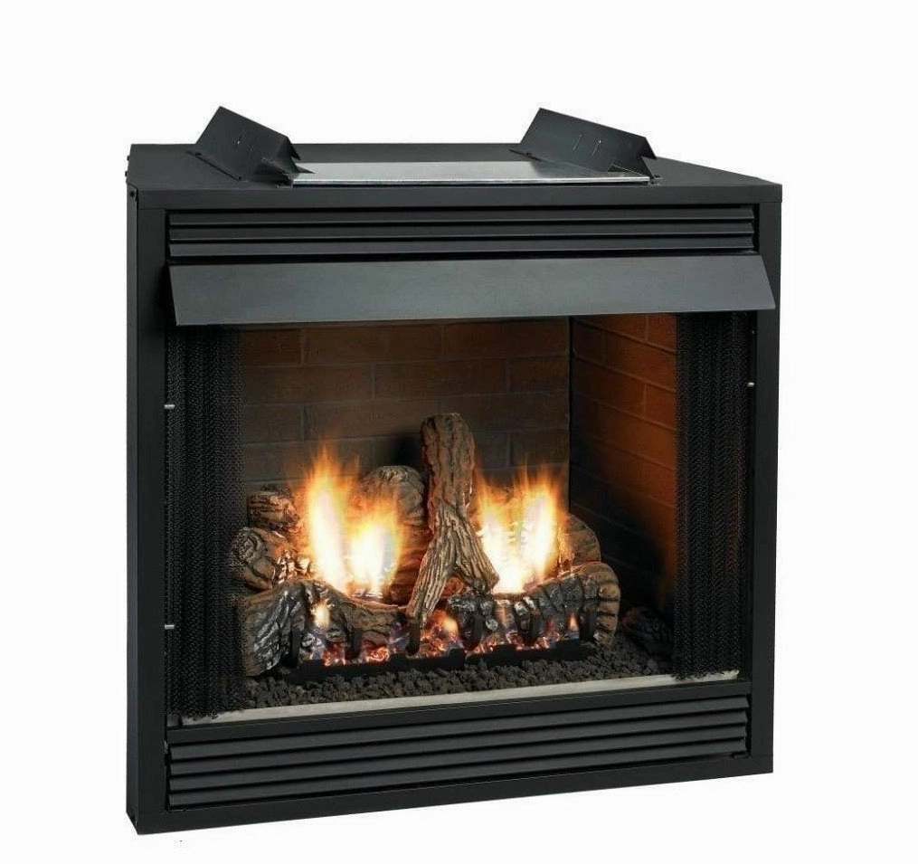 Empire White Mountain Hearth 32" Breckenridge Premium Vent-Free Firebox VFP32FBstone-look outdoor patio fireplace