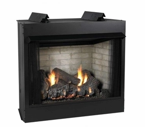 Empire White Mountain Hearth 36" Breckenridge Deluxe Vent-Free Firebox VFD36FBstone-look outdoor patio fireplace
