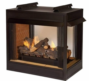 Empire White Mountain Hearth 36" Breckenridge Peninsula Vent-Free Firebox VFP36PB2Estone-look outdoor patio fireplace
