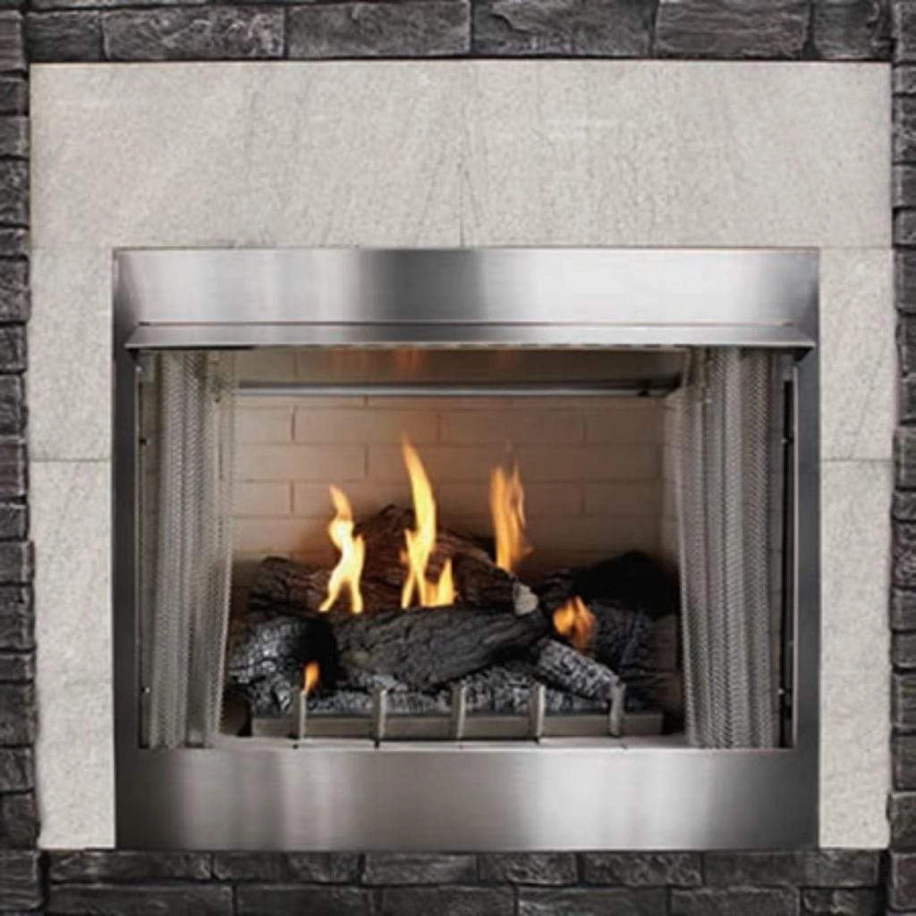 Empire White Mountain Hearth Carol Rose 36 Coastal Collection Outdoor Fireplace OP36FPstone-look outdoor patio fireplace