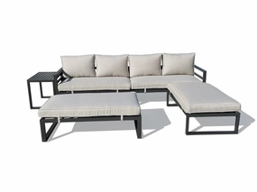 Endless Shores 5-Piece Modular Outdoor Conversation Set - Beigeoutdoor patio furniture set