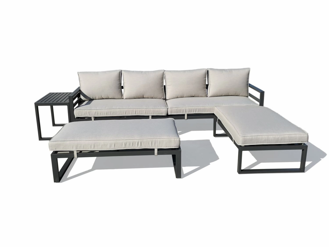 Endless Shores 5-Piece Modular Outdoor Conversation Set - Beigeoutdoor patio furniture set