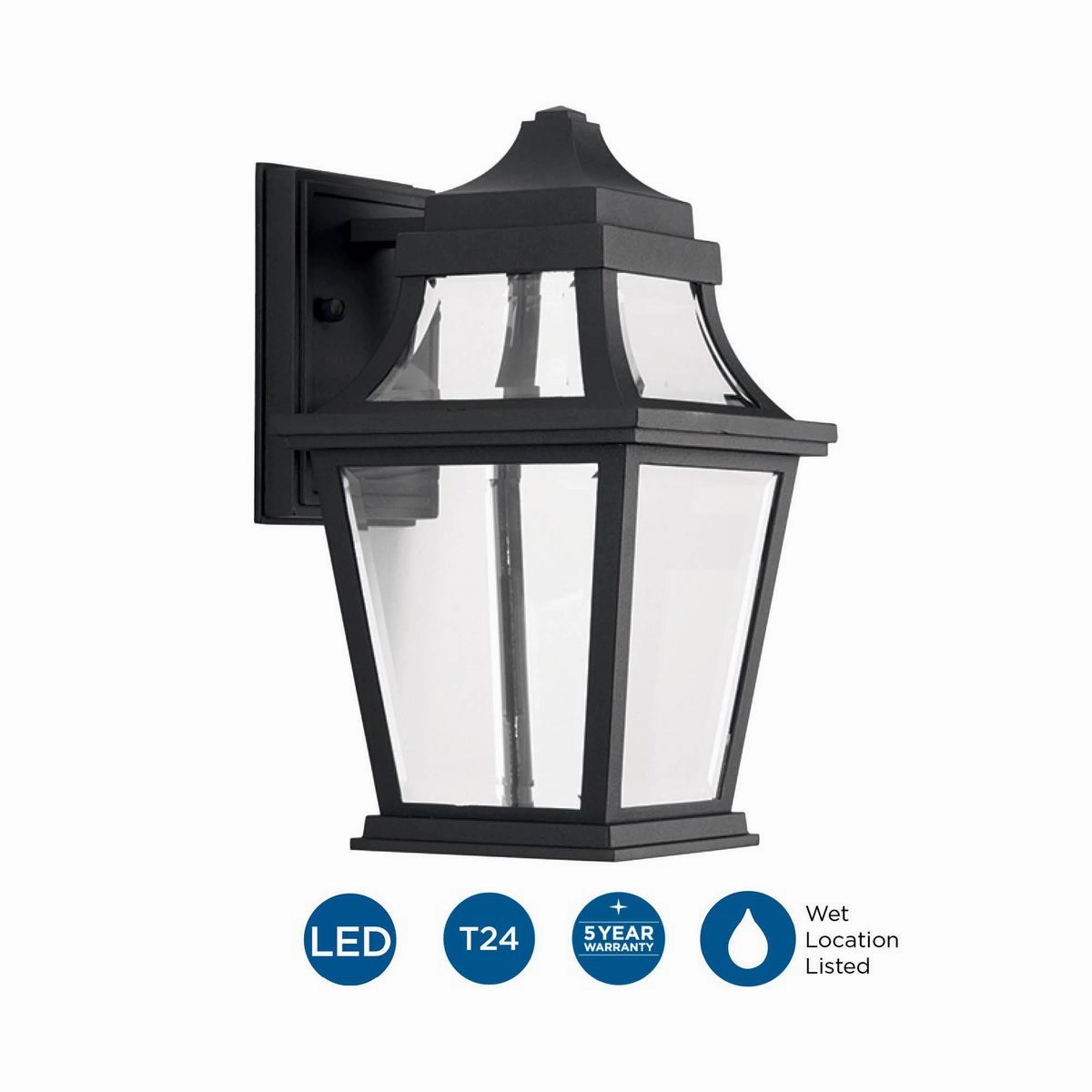 Endorse Led LED Wall Lantern Black