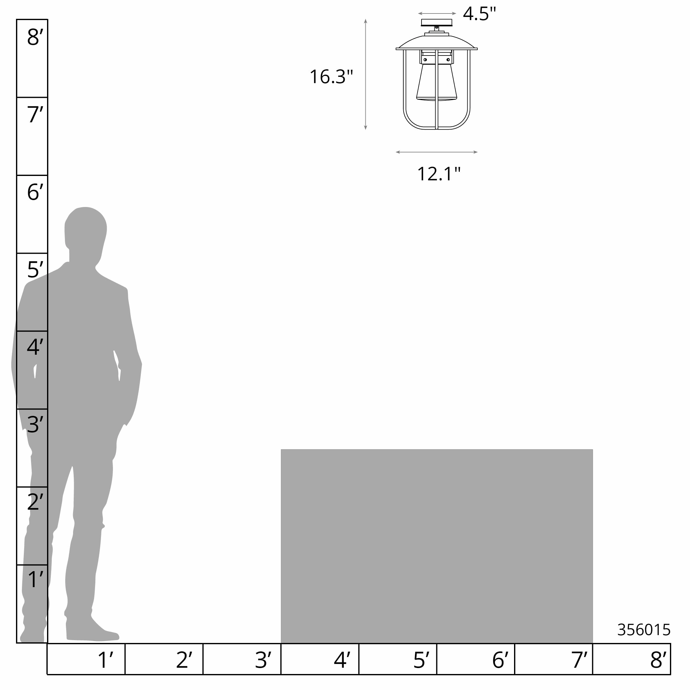 Erlenmeyer Outdoor Semi-FlushWeatherproof outdoor lighting