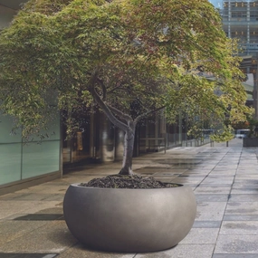 Eschbach Low Balloon - Concrete Grey hanging garden planters for small spaces