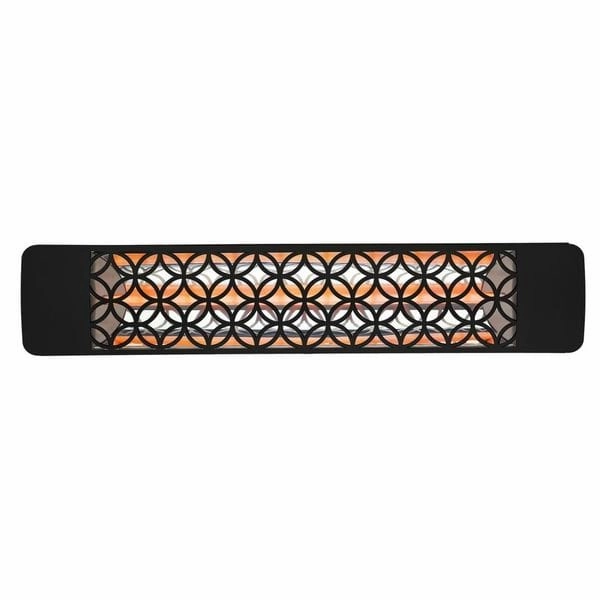 Eurofase EF15 Series 39-inch Black Stainless Steel Single Element 1500 Watt Electric Patio Heater with Decor Plate