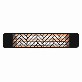 Eurofase EF20 Series 39-inch Black Stainless Steel Single Element 2000 Watt 208V Electric Patio Heater with Decor Plateweatherproof outdoor heater