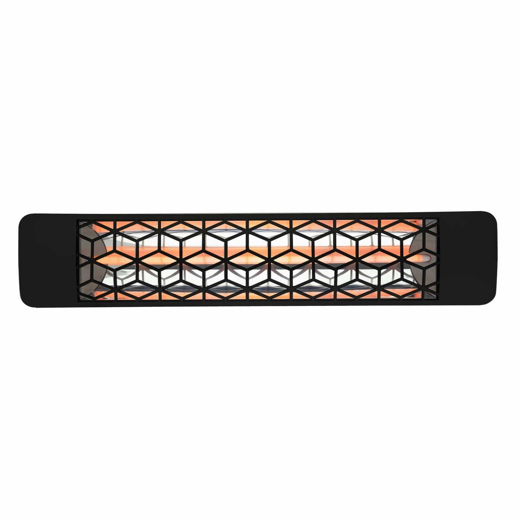 Eurofase EF20 Series 39-inch Black Stainless Steel Single Element 2000 Watt 240V Electric Patio Heater with Decor Plate