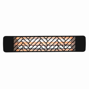 Eurofase EF20 Series 39-inch Black Stainless Steel Single Element 2000 Watt 240V Electric Patio Heater with Decor Plateweatherproof outdoor heater