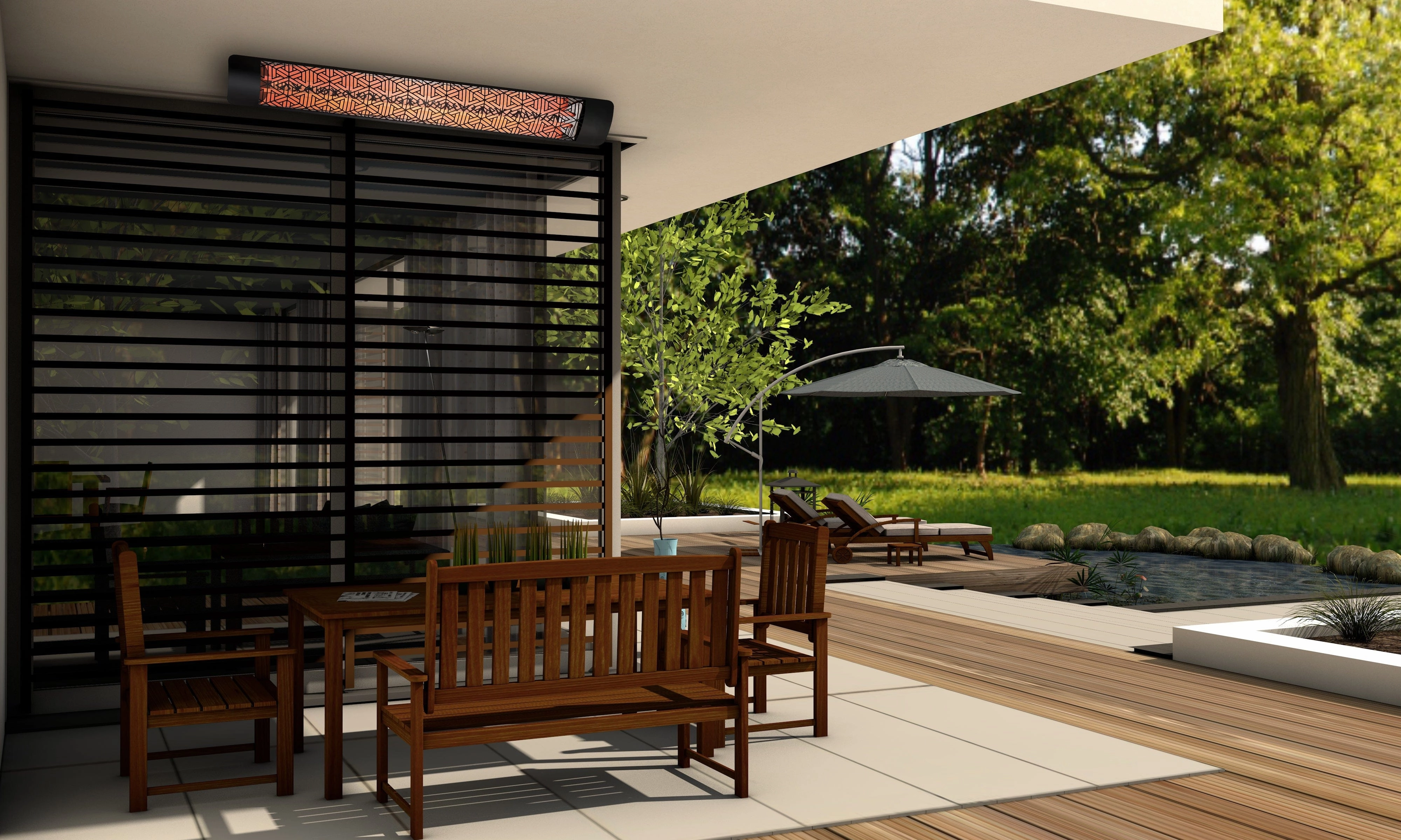Eurofase EF20 Series 39-inch Stainless Steel Single Element 2000 Watt Electric Patio Heater