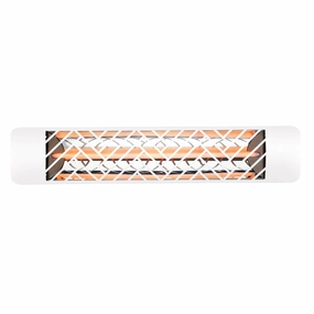 Eurofase EF20 Series 39-inch White Stainless Steel Single Element 2000 Watt 208V Electric Patio Heater with Decor Plateweatherproof outdoor heater