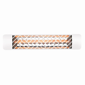 Eurofase EF20 Series 39-inch White Stainless Steel Single Element 2000 Watt 277V Electric Patio Heater with Decor Plateweatherproof outdoor heater