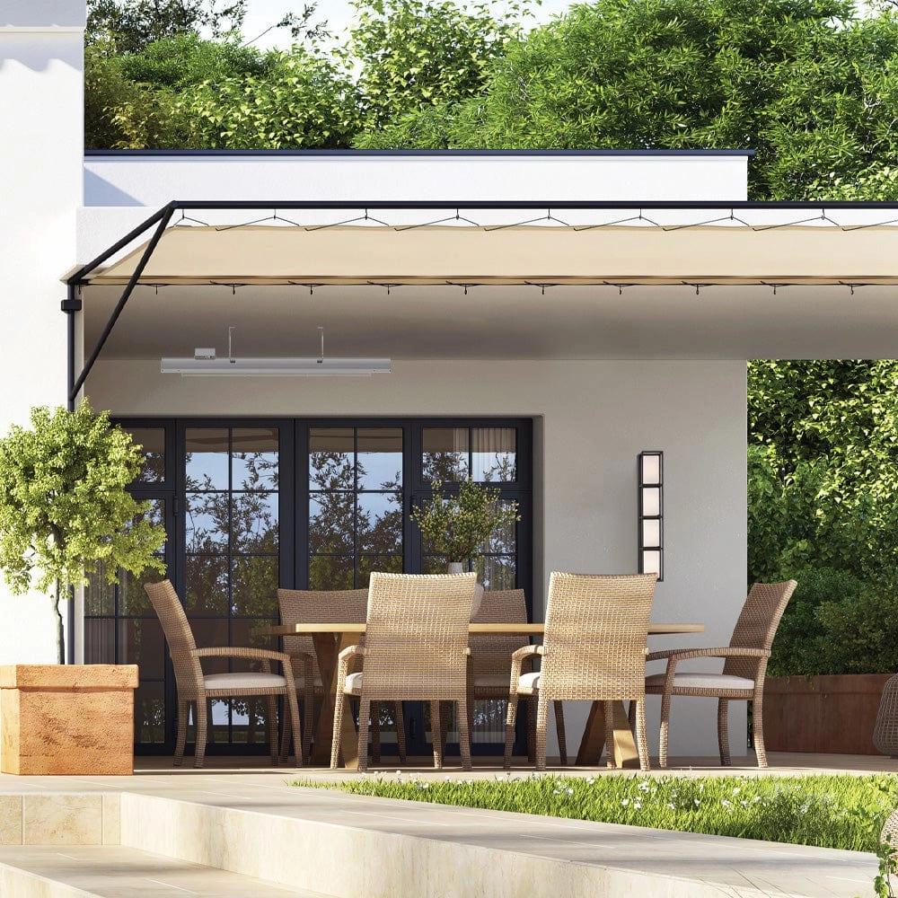 Eurofase EF20 Series 39-inch White Stainless Steel Single Element 2000 Watt Electric Patio Heater