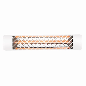 Eurofase EF25 Series 39-inch White Stainless Steel Single Element 2500 Watt 277V Electric Patio Heater with Decor Plateweatherproof outdoor heater
