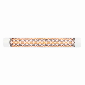 Eurofase EF30 Series 61-inch White Stainless Steel Single Element 3000 Watt 208V Heater Electric Patio Heater with Decor Plateweatherproof outdoor heater