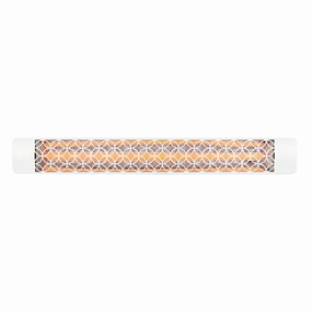 Eurofase EF30 Series 61-inch White Stainless Steel Single Element 3000 Watt 240V Heater Electric Patio Heater with Decor Plateweatherproof outdoor heater