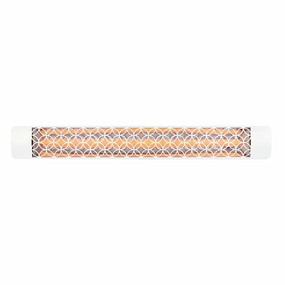 Eurofase EF30 Series 61-inch White Stainless Steel Single Element 3000 Watt 277V Heater Electric Patio Heater with Decor Plateweatherproof outdoor heater