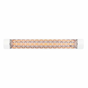 Eurofase EF30 Series 61-inch White Stainless Steel Single Element 3000 Watt 480V Heater Electric Patio Heater with Decor Plateweatherproof outdoor heater