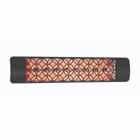 Eurofase EF40 Series 39-inch Black Stainless Steel Dual Element 4000 Watt 277V Electric Patio Heater with Decor Plateweatherproof outdoor heater