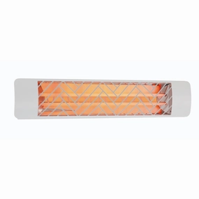 Eurofase EF40 Series 39-inch White Stainless Steel Dual Element 4000 Watt 208V Electric Patio Heater with Decor Plateweatherproof outdoor heater