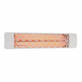 Eurofase EF40 Series 39-inch White Stainless Steel Dual Element 4000 Watt 240V Electric Patio Heater with Decor Plateweatherproof outdoor heater