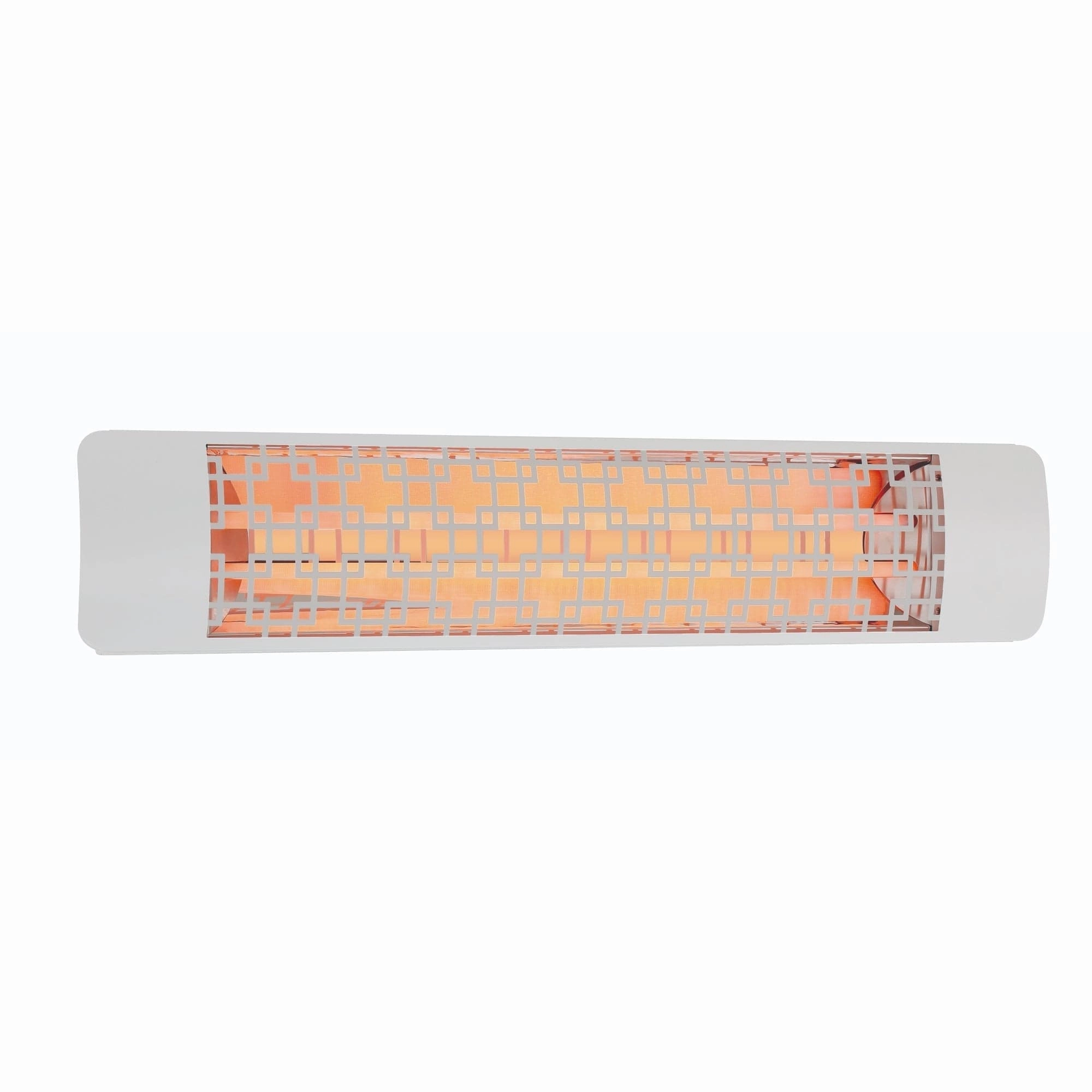 Eurofase EF40 Series 39-inch White Stainless Steel Dual Element 4000 Watt 240V Electric Patio Heater with Decor Plate