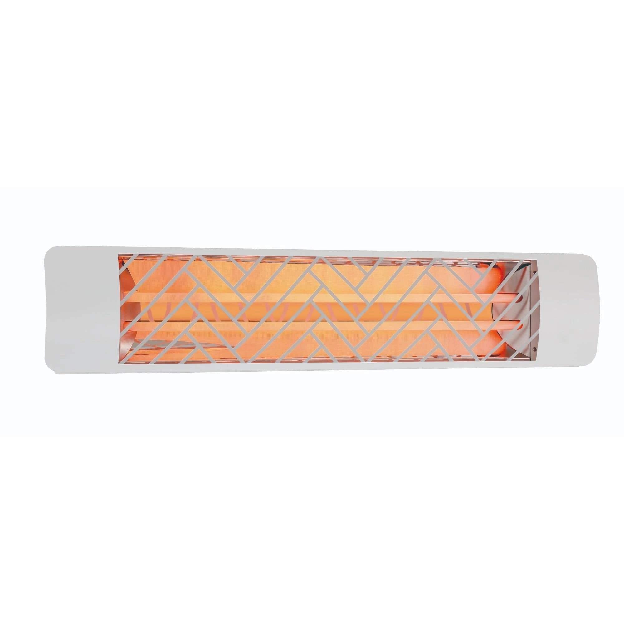 Eurofase EF40 Series 39-inch White Stainless Steel Dual Element 4000 Watt 277V Electric Patio Heater with Decor Plate