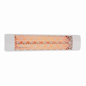 Eurofase EF40 Series 39-inch White Stainless Steel Dual Element 4000 Watt 480V Electric Patio Heater with Decor Plateweatherproof outdoor heater