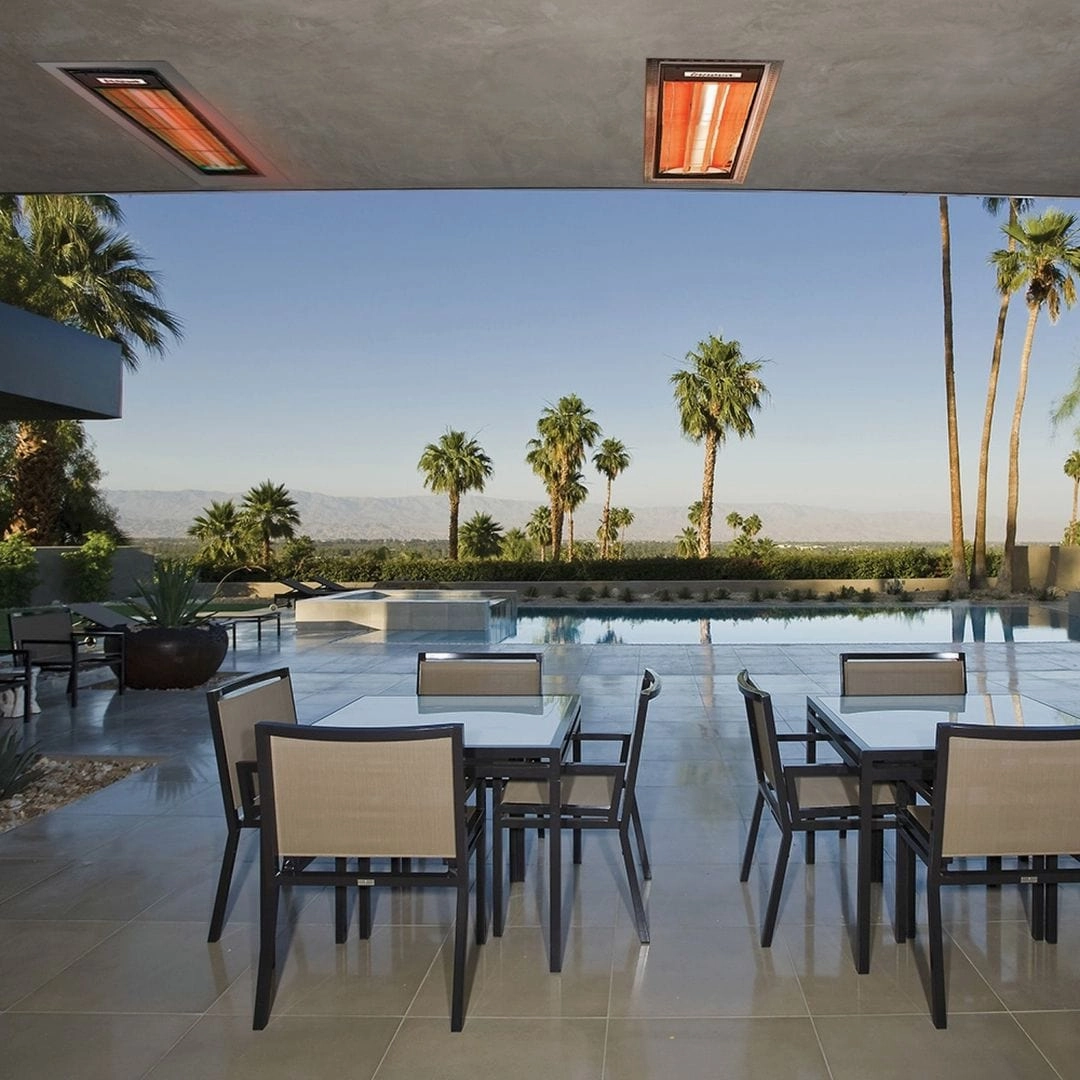 Eurofase EF40 Series 39-Inch White Stainless Steel Dual Element 4000 Watt Electric Patio Heater